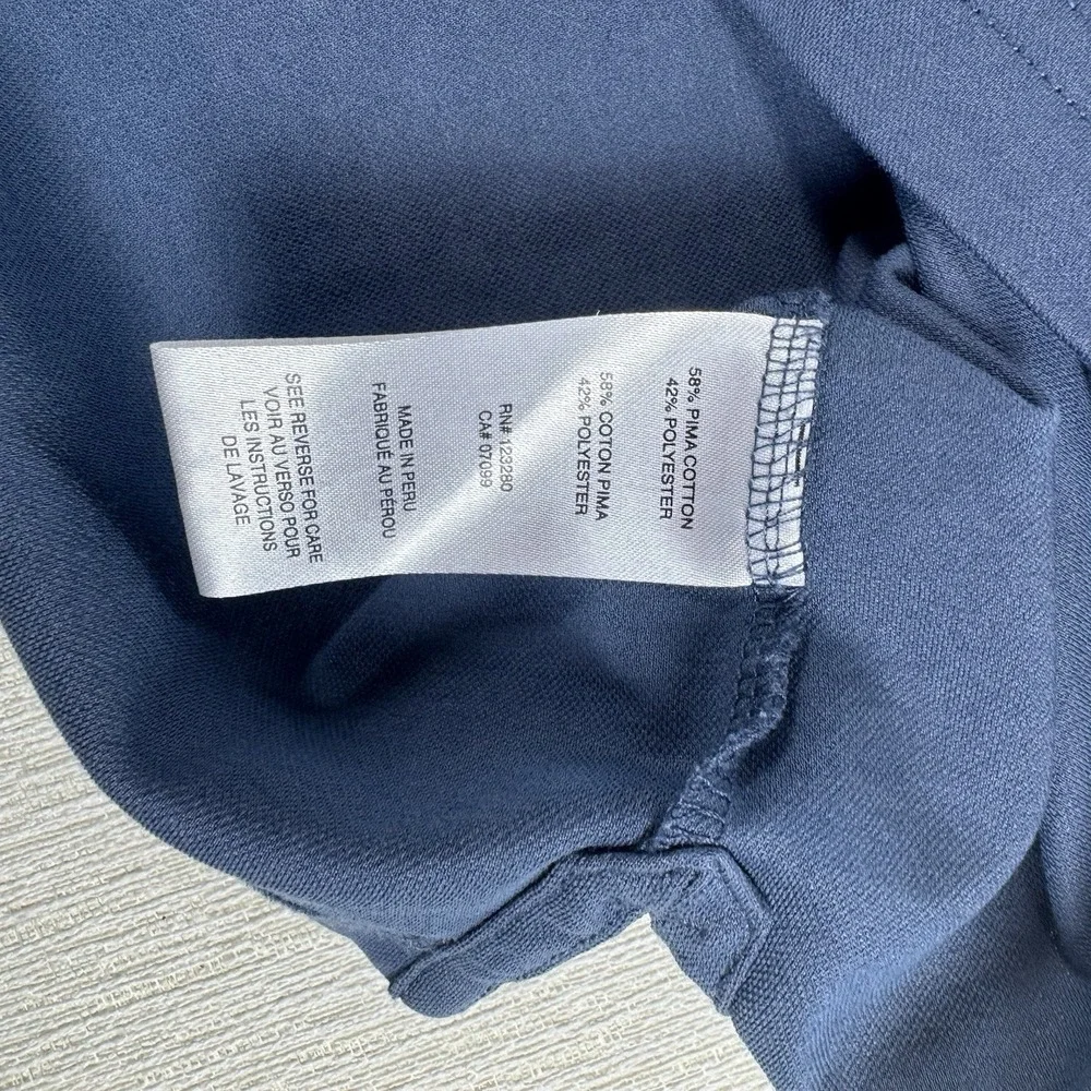 Travis Mathew Short Sleeved Blue‎ Striped Cotton/Poly Polo Golf Shirt Men's XL - Picture 5 of 8